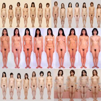 6+girls absurdres age_difference aged_up asian black_hair breasts brown_hair feet female_focus female_pubic_hair highres japanese_(nationality) legs long_hair looking_at_viewer lowres medium_breasts medium_hair model modeling multiple_girls navel nipples nude nude_modeling old pale_skin photo_(medium) pubic_hair pussy real_life short_hair small_breasts smile standing tagme tan thighs