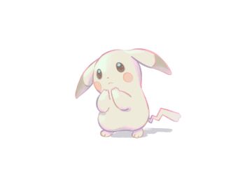 absurdres alternate_color alternate_form closed_mouth droopy_ears ears_down full_body gen_1_pokemon hedgehog_(plkatyu) highres nintendo no_humans peakychu pikachu pokemon pokemon_(creature) pokemon_focus pokemon_pokopia simple_background solo tail white_background