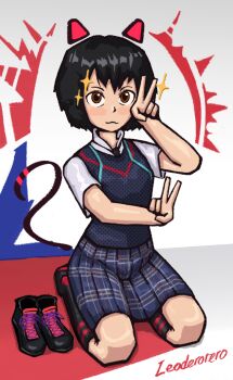 1girl backpack bag black_shoes black_socks leoderorero marvel peni_parker shoes socks spider-man:_into_the_spider-verse spider-man_(series) spider-verse tomboy