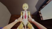 1boy 1girl 3d aigis_(persona) android animated artificial_vagina assertive_female bayosamus bedroom blonde_hair blue_eyes bodysuit expressionless gloves hetero highres holding_another's_wrist moaning necktie persona persona_3 pov robophilia robot robot_ears robot_girl sex sex_toy short_hair sound straddling uncensored video white_bodysuit white_gloves
