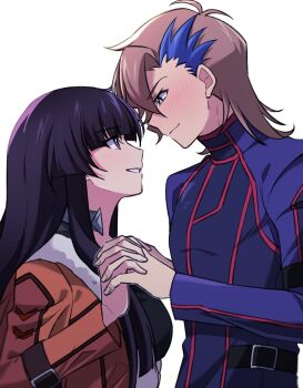 1girl artist_request ash_phoenix black_hair blue_eyes breasts code_geass code_geass:_dakkan_no_roze hetero highres large_breasts long_hair purple_eyes sumeragi_sakuya