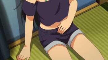 1boy 1girl adachi_tenka against_wall age_difference animated anime_screenshot barefoot black_hair censored cum cum_on_body cum_on_hair ejaculation english_text erection facial hair_bobbles hair_ornament hetero indoors loli long_hair male_masturbation masturbation mosaic_censoring penis shirt shorts shoujo_ramune side_ponytail sleep_molestation sleeping smelling sound subtitled tagme tatami video