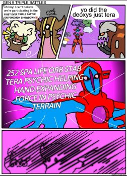 :< alternate_universe animal_focus artist_request attack death deoxys deoxys_(normal) english_text expressionless fighting gameplay_mechanics gastrodon gastrodon_(west) gen_3_pokemon gen_4_pokemon gen_5_pokemon glowing heatran hollow_purple jujutsu_kaisen legendary_pokemon life_orb looking_at_another mythical_pokemon nintendo no_humans open_mouth parody pokemon pokemon_(creature) pokemon_focus psychic smile tag_team teamwork terastallization whimsicott