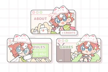 1boy animal_ears ascot bean_bag_chair bespectacled black-framed_eyewear blue_eyes bow capelet cat cat_ears cat_mask chair chalkboard chibi collared_capelet collared_shirt colored_eyelashes commentary controller cross-laced_clothes cross-laced_sleeves determined english_commentary english_text game_controller glasses green_capelet grid_background hair_between_eyes holding holding_controller holding_game_controller illyan light_blush long_sleeves male_focus mask mask_on_head multicolored_hair multiple_views on_chair open_clothes open_mouth open_shirt original pink_ascot playing_games pointing puffy_long_sleeves puffy_sleeves red_bow red_hair red_shorts round_eyewear shadow shirt shoes short_hair short_sleeves shorts sitting sleep_mask sleeve_bow smile sneakers socks streaked_hair sweatdrop t-shirt tareme television twitter_username v-shaped_eyebrows vertical-striped_ascot white_background white_cat white_hair white_mask white_shirt white_shoes white_socks