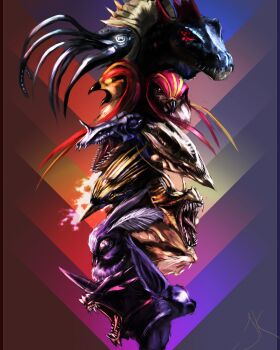 beak dragonite espeon fangs feraligatr gen_1_pokemon gen_2_pokemon jack_kaiser lapras legendary_pokemon md5_mismatch nidoking nintendo no_humans omastar open_mouth pidgeot pokemon pokemon_(creature) raticate realistic steelix tentacles twitch_plays_pokemon upper_body venomoth zapdos