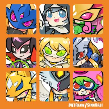 Rule 34 | 6+girls, bancholilimon, beelstarmon, beelstarmon x-antibody, ceresmon, ceresmon medium, cho-hakkaimon, costume, digimon, fang, fox mask, looking at viewer, lowres, mask, mastemon, multiple girls, pig, rasielmon, sakuyamon, sinobali, sistermon noir, wings, yin yang