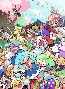 &lt;|&gt;_&lt;|&gt; 6+girls :d =_= ^_^ alcohol alice_margatroid american_flag_dress animal_ear_piercing animal_ears animal_hat antenna_hair apron arm_up ascot bat_wings bento bird_ears black_hair black_hairband black_shoes black_skirt black_socks blank_eyes blonde_hair blue_bow blue_bowtie blue_dress blue_eyes blue_hair blue_hat blue_kimono blue_shoes blue_skirt blue_sky blue_tabard blue_vest blunt_ends blush bomb_item_(touhou) book bottle bow bowtie braid brooch brown_apron brown_dress brown_eyes brown_hair brown_hat bubble_skirt bug butterfly buttons camera capelet cat_ears cat_tail checkered_clothes checkered_skirt chen cherry_blossoms chopsticks chugging cirno closed_eyes closed_mouth cloud clownpiece collared_shirt commentary cup curly_hair daiyousei dancing darkness day detached_sleeves detached_wings double-breasted double-parted_bangs dress drill_hair drinking drinking_glass drooling drunk dual_wielding eating eel everyone expressive_clothes fairy_wings falling_petals fang fins floral_print flying folding_fan fox_mask fox_tail frilled_bow frilled_hair_tubes frilled_sash frilled_shirt_collar frilled_skirt frills frog_hair_ornament fujiwara_no_mokou full-face_blush geta gloom_(expression) green_bow green_bowtie green_eyes green_hair green_hat green_skirt green_vest grey_hair grin hair_between_eyes hair_bow hair_ornament hair_tubes hairband hakurei_reimu hand_fan hat hat_bow hata_no_kokoro head_fins highres himekaidou_hatate hinanawi_tenshi holding holding_book holding_bottle holding_camera holding_chopsticks holding_cup holding_fan holding_sword holding_wallet holding_weapon horns ice ice_cube ice_wings imaizumi_kagerou in_tree indian_style insect inubashiri_momiji izayoi_sakuya japanese_clothes jester_cap jewelry kamishirasawa_keine kimono kirisame_marisa kneehighs kochiya_sanae komano_aunn konpaku_youmu konpaku_youmu_(ghost) leaf_hair_ornament leaf_print lily_white long_hair long_sleeves long_tongue luna_child lying maid_headdress mary_janes mask mask_on_head medium_hair mini_person minigirl mob_cap moriya_suwako mouth_drool moyazou_(kitaguni_moyashi_seizoujo) multiple_girls multiple_tails mystia_lorelei neck_ribbon nue o_o on_back one_side_up open_mouth orange_hair orange_skirt outdoors paper patchouli_knowledge petals pink_hair pink_hat pink_shirt plaid_clothes plaid_shirt point_item_(touhou) pointy_ears polka_dot_headwear pom_pom_(clothes) pouring prehensile_tongue puffy_short_sleeves puffy_sleeves purple_hair purple_hat purple_skirt purple_umbrella red_ascot red_bow red_eyes red_hair red_hat red_sash red_shirt red_shoes red_skirt remilia_scarlet ribbon ribbon-trimmed_sleeves ribbon_trim rumia saigyouji_yuyuko sake sash seiza sekibanki shaded_face shameimaru_aya shanghai_doll sharp_teeth shirt shoes short_hair short_sleeves shrine side_braid side_braids single_braid single_horn sitting skewer skirt sky sleeveless sleeveless_shirt smile snake_hair_ornament socks squeans star_sapphire sukuna_shinmyoumaru sunny_milk sweat sword symbol-only_commentary tabard tail taking_picture tatara_kogasa teeth tengu-geta theft tokin_hat tokkuri tongue touhou tree triangular_headpiece twintails two_tails umbrella unworn_shoe v-shaped_eyebrows very_long_tongue vest waist_apron wallet weapon white_apron white_bow white_capelet white_dress white_hair white_shirt white_sleeves white_socks wide_sleeves wine wine_glass winged_hat wings witch_hat wolf_ears wrist_cuffs yakumo_ran yasaka_kanako yellow_ascot yellow_bow yellow_eyes yorigami_shion yukkuri_shiteitte_ne |_|