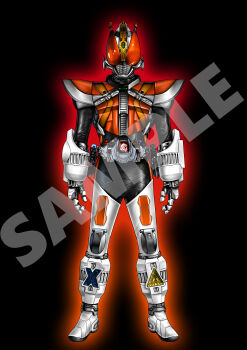 Rule 34 | 1boy, absurdres, armor, astro switch, belt, black bodysuit, blay buckle, blay rouzer, bodysuit, compound eyes, den-o belt, denliner, drive driver, fourze driver, fusion, helmet, highres, horns, kamen rider, kamen rider den-o, kamen rider den-o (series), kamen rider den-o (sword form), kamen rider fourze, kamen rider fourze (series), mask, neofrontier, red armor, red eyes, rider belt, shift brace, solo, switches, sword form, tokusatsu