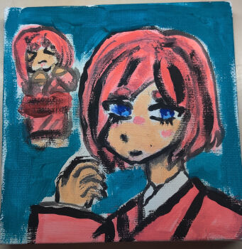 Rule 34 | 1girl, canvas (object), highres, isekai shikkaku, painting (medium), sacchan (isekai shikkaku), tagme, traditional media