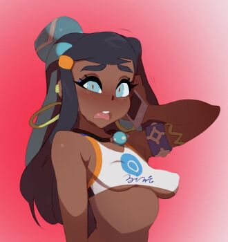1girl dark-skinned_female dark_skin doxy nessa_(pokemon) nintendo pokemon pokemon_swsh solo