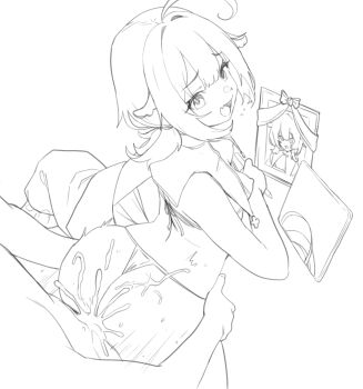 ass bikini breasts cardigan cum indie_virtual_youtuber nipples oimo_buster picture_frame sex sex_from_behind short_hair small_breasts stylus swimsuit tagme thernz virtual_youtuber