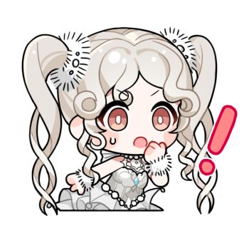 ! 1girl artist_request ballerina bare_shoulders bead_necklace beads blonde_hair blush_stickers bright_pupils brown_eyes constricted_pupils cropped_legs dancing_pearl_(infinity_nikki) fur_wrist_cuffs hair_beads hair_ornament hair_scrunchie halter_leotard halterneck hand_to_own_mouth infinity_nikki jewelry leotard long_hair necklace nikki_(series) official_art pleated_skirt scrunchie skirt solo surprised sweatdrop tareme transparent_background tutu twintails v-shaped_eyebrows wavy_hair white_leotard white_pupils white_scrunchie white_skirt white_wrist_cuffs wrist_cuffs