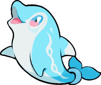animal_focus commentary_request dolphin finizen full_body kawaanago lowres multicolored_eyes nintendo no_humans open_mouth pokemon pokemon_(creature) pokemon_focus smile solo transparent_background