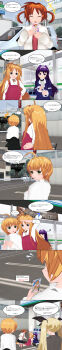 Rule 34 | 1boy, 3d, 3d background, 4girls, absurdres, ahoge, arisa bunnings, blonde hair, blush, fate testarossa, highres, long image, lyrical nanoha, mahou shoujo lyrical nanoha, mahou shoujo lyrical nanoha innocent, multiple girls, skirt, sweater, takamachi nanoha, tall image, translation request, tsukimura suzuka, yuuno scrya