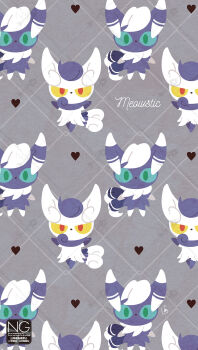 animal_ears blue_eyes blue_fur blue_sclera closed_mouth colored_sclera furry furry_female gen_6_pokemon green_eyes green_sclera heart highres looking_at_viewer meme_(sleepsheep) meowstic meowstic_(female) meowstic_(male) multiple_tails neck_fur nintendo pokemon pokemon_(creature) pokemon_focus red_eyes tail two-tone_fur two_tails white_fur yellow_sclera