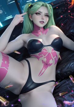 1girl cyberpunk:_edgerunners cyberpunk_(series) female_focus highres rebecca_(cyberpunk) sakananachi tagme