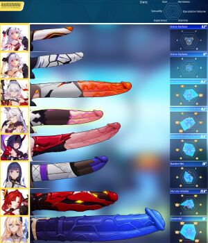 6+futa absurdres animal_penis artist_name durandal_(honkai_impact) breasts character_name chart comparison earrings futanari gigantic_penis highres honkai_(series) honkai_impact_3rd horns horse_penis huge_penis jewelry kiana_kaslana kiana_kaslana_(herrscher_of_flamescion) kiana_kaslana_(herrscher_of_the_void) kushishekku large_breasts large_penis long_image looking_at_viewer medium_penis multiple_futa murata_himeko penis penis_chart penis_comparison penis_sheath penis_size_comparison penis_size_difference raiden_mei raiden_mei_(herrscher_of_thunder) statistics testicles uncensored veins veiny_penis