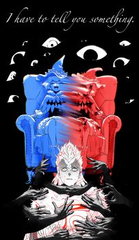 1boy 1girl absurdres black_background black_clover blood blood_on_clothes blood_on_face box braid braided_bangs cape commentary couch curly_hair disembodied_hand dorothy_unsworth english_commentary english_text feathers flower fur_trim hair_between_eyes hat hat_flower highres kisany long_hair multiple_views nozel_silva on_couch open_mouth parted_lips puffy_shorts short_hair shorts smile spot_color white_hair witch_hat