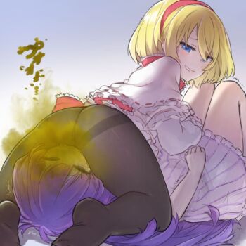 13o 2girls fart fart farting_in_face highres multiple_girls sitting sitting_on_face sitting_on_person smell tagme