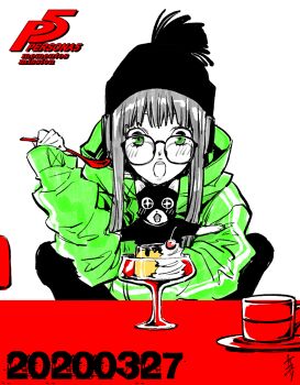 Rule 34 | + +, 1boy, 1girl, animal, beanie, black hat, blush, cat, chair, copyright name, cup, food, glass, green eyes, green hoodie, hat, holding, holding animal, holding cat, holding spoon, hood, hoodie, long hair, long sleeves, morgana (cat) (persona 5), morgana (persona 5), mug, numbered, official art, on chair, open mouth, partially colored, persona, persona 5, plate, pudding, red mug, saitou rokuro, sakura futaba, sidelocks, signature, simple background, spoon, striped clothes, striped hoodie, table, whipped cream