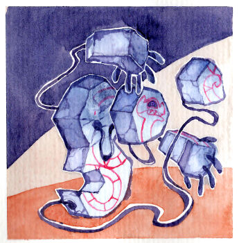 border commentary english_commentary fleebites full_body gen_8_pokemon nintendo no_humans pokemon pokemon_(creature) pokemon_focus runerigus solo white_border