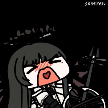 &gt;_&lt; 1girl ahoge animated animated_gif arknights ascot ayanami_barrage_(meme) belt belt_buckle black_ascot black_gloves black_hair black_halo black_sleeves black_wings blunt_bangs blush bow_(music) broken_halo buckle cello chibi chinese_commentary closed_eyes collared_jacket commentary_request dark_halo detached_wings energy_wings gloves halo heart heart_in_mouth hime_cut holding holding_bow_(music) holding_instrument holding_violin instrument jacket layered_sleeves long_hair long_sleeves looping_animation lowres meme mole mole_under_eye music nose_blush open_mouth pale_skin playing playing_instrument seseren sexually_suggestive short_over_long_sleeves short-sleeved_jacket short_sleeves sidelocks signature solo transparent_background upper_body very_long_hair violin virtuosa_(arknights) white_belt white_jacket wide_sleeves wings