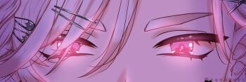 1boy first_stage_production glowing glowing_eyes hair_ornament hairpin liron_lockheart moguberry pink_eyes virtual_youtuber