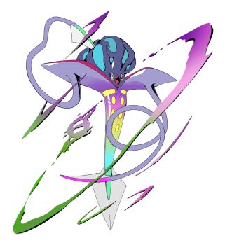 beak black_sclera colored_sclera full_body gen_6_pokemon highres malamar mega_evolution_symbol mega_malamar mega_pokemon nintendo no_humans open_mouth pokemon pokemon_(creature) pokemon_focus psaber97 solo squid tentacles yellow_eyes