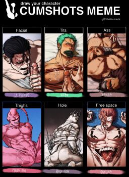 6+boys abs absurdres after_anal after_fellatio after_pecjob aftersex anal ass bandana bara beard black_eyes black_hair black_nails blush bound bound_wrists character_name cloaca colored_skin completely_nude cowboy_shot cum cum_in_ass cum_in_mouth cum_on_ass cum_on_body cum_on_legs cum_on_male cum_on_pectorals cuntboy dark-skinned_male dark_skin dorohedoro dragon_ball dragonball_z draw_your_character_cumshots_(meme) english_text erection extra_eyes extra_mouth facial_hair facial_tattoo feet_out_of_frame from_above from_behind full_beard gag goatee golden_kamuy hair_slicked_back highres hole_(dorohedoro) improvised_gag jujutsu_kaisen large_pectorals licking licking_cum licking_lips long_sideburns looking_at_viewer majin_buu male_focus male_penetrated mature_male meme monster_boy multiple_boys muscular muscular_male mustache navel nipples nude one_piece pectoral_bondage pectoral_grab pectorals probe prone_bone red_eyes red_rope rope roronoa_zoro ryoumen_sukuna_(jujutsu_kaisen) ryoumen_sukuna_(true_form)_(jujutsu_kaisen) scar scar_across_eye scar_on_face seductive_smile sex sex_from_behind shibari short_hair shoulder_tattoo sideburns sideburns_stubble smile smokerichi spikes stomach stomach_mouth stubble super_buu tanba_(dorohedoro) tattoo thick_beard thick_eyebrows thick_thighs thighs tongue tongue_out tsurumi_tokushirou uncensored upper_body white_skin yaoi