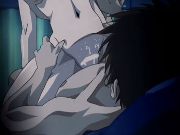 00s 1girl 2002 2boys animated animated_gif bible_black bible_black_night_of_the_walpulgiss black_hair bouncing_breasts breast_expansion breasts earrings girl_on_top grabbing_another's_breast groping jewelry large_breasts minase_yukiko multiple_boys nipples nude open_mouth rape sex short_hair sweat tagme torso_grab uncensored