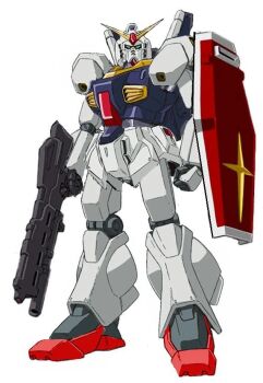 Rule 34 | beam rifle, commentary, commentary request, energy gun, english commentary, fusion, geara doga, green eyes, grenade launcher, gundam, gundam mk ii, gundam pulitzer, ixaframe, jegan, looking at viewer, mecha, mecha focus, mobile suit, no humans, robot, rx-78-2 gundam, science fiction, shield, underbarrel grenade launcher, v-fin, weapon, white background