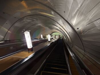escalator highres lamp no_humans original rsstrv tunnel