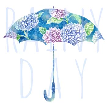 Rule 34 | absurdres, blue flower, blue umbrella, commentary, commentary request, english commentary, floral print, flower, highres, hydrangea, kanou (pixiv 37964562), mixed-language commentary, no humans, original, painting (medium), pink flower, print umbrella, rain, simple background, still life, traditional media, umbrella, watercolor (medium), watermark, white background