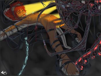 bdsm belt bondage bound breathing_tube cables cowboy_bebop dark_skin dental_gag edward_wong_hau_pepelu_tivrusky_iv electrodes feeding_tube fel_(artist) flat_chest forceps gag gagged goggles goggles_on_head imminent_torture loli lying machinery mechanical_arms messy_hair nude on_back open_mouth oral outstretched_arms peril pussy red_eyes restrained ring_gag scared sex_machine short_hair solo speculum spread_arms spread_eagle_position spread_legs strapped_down syringe test_subject tubes