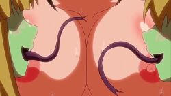 4girls android android_girl animal_ears animated ass audible_speech bikini black_hair blonde_hair breasts captured colored_skin crying defeat fellatio french_kiss glasses grabbing_another&#039;s_breast green_skin groping group_sex huge_ass huge_breasts humanoid_robot kiss lamia long_tongue majin_(company) majin_label moaning monster monster_girl multiple_girls nipples nude oral orgy red_eyes red_pupils rignetta rignetta&#039;s_adventure robot snake_girl sound swimsuit tail tail_sex tears thick_thighs thighs tongue video yuri