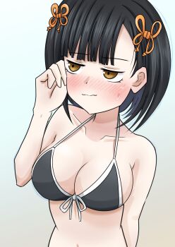 1girl bikini black_hair breasts cleavage collarbone large_breasts machida_reina nue_no_onmyouji solo swimsuit