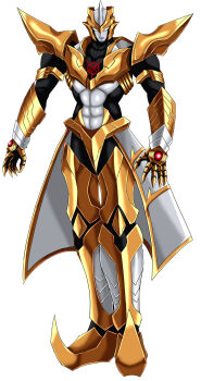 Rule 34 | 1boy, absolute tartarus, alien, armor, blue eyes, bracelet, capelet, colored skin, commentary request, full armor, gold, gold armor, gold skin, gold trim, highres, jewelry, male focus, pauldrons, shoulder armor, shoulder pads, solo, tokusatsu, ultra galaxy (series), ultra galaxy fight: the absolute conspiracy, ultra galaxy fight: the destined crossroad, ultra series, white capelet, white eyes, zesuto