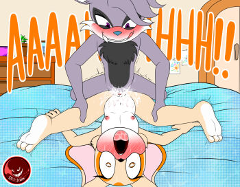1boy 1girl age_difference aged_down animal_ears bed black_fur blush brown_eyes bulge clitoris cream_the_rabbit cum cum_in_pussy dexstar ejaculation eyelashes feet flat_chest floppy_ears furry furry_female grey_fur hetero highres legs loli looking_at_viewer looking_down lying multicolored_fur navel nipples on_back on_bed one_eye_closed orange_fur original penis purple_eyes pussy rabbit rabbit_ears sega sex size_difference smile sonic_(series) spread_legs teeth testicles toes vaginal white_fur
