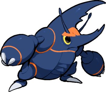 antennae claws closed_mouth commentary_request full_body gen_2_pokemon heracross horns kawaanago lowres mega_heracross mega_pokemon nintendo no_humans pokemon pokemon_(creature) pokemon_focus solo standing transparent_background yellow_eyes