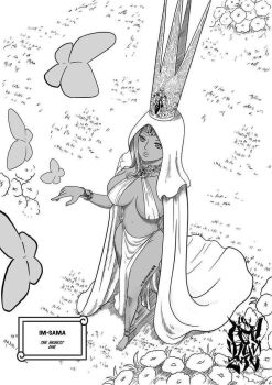 1girl achmunzav breasts bug butterfly crown huge_breasts imu_(one_piece) insect one_piece thick_thighs thighs