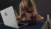 1boy 1girl 3d animated ass beach bikini blonde_hair blue_eyes bottomless breasts cleavage computer cum dead_or_alive ejaculation flip-flops foot_worship footjob hetero highres laptop long_hair looking_over_eyewear marie_rose night oscarkim123 penis polka_dot polka_dot_bikini polka_dot_swimsuit prone_bone pussy red_bikini sand sandaljob sandals sex sex_from_behind shoejob small_breasts sound source_filmmaker_(medium) sunglasses swimsuit tinted_eyewear toe_sucking twintails uncensored video water