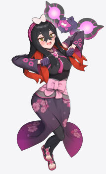 1girl absurdres carmine_(pokemon) carmine_(sygna_suit)_(pokemon) gonzarez highres nintendo official_alternate_costume pecharunt pokemon pokemon_(creature) pokemon_masters_ex simple_background white_background