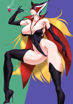 1girl absurdres blonde_hair breasts doronjo highres huge_breasts long_hair solo yatterman yuri_ai