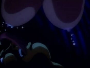 Rule 34 | 1990s (style), 1993, 1boy, 1girl, alecto (urotsukidouji), animated, animated gif, anime screenshot, breasts, breasts out, dark-skinned female, dark skin, licking, licking nipple, long tongue, lowres, medium breasts, nipple stimulation, retro artstyle, saliva, tagme, tongue, urotsukidouji