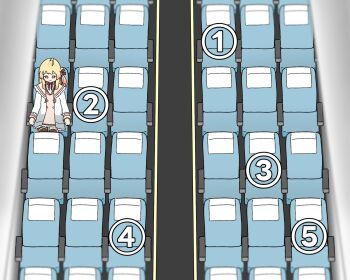 1girl ahoge airplane_interior blonde_hair brown_dress brown_eyes chair dress hair_ribbon highres hololive hololive_dev_is jacket meme on_chair one_side_up open_clothes open_jacket otonose_kanade otonose_kanade_(1st_costume) rainee red_ribbon ribbon sitting solo virtual_youtuber where_are_you_sitting_(meme) white_jacket