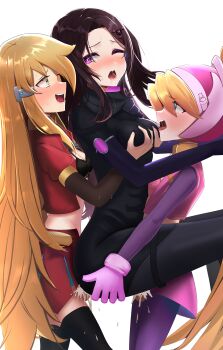 1girl 2futa abs absurdres ahegao anal blonde_hair blue_eyes bodystocking bra breasts brown_hair ciel_(mega_man) clothed_sex clothes_lift commission commissioner_upload cum cum_in_ass cum_in_pussy double_penetration dusk_(wayanfa) elf_(mega_man_zero) fauron714 fdd_threesome futa_with_female futanari gloves green_eyes groping hair_ornament hands_on_another&#039;s_hips helmet highres lifting_another&#039;s_clothes long_hair medium_breasts mega_man_(series) mega_man_zero_(series) multiple_futa non-web_source open_clothes open_mouth original pink_eyes ponytail sex sex_from_behind shirt_lift skirt small_breasts thighhighs thighs threesome torn_clothes undershirt underwear vaginal