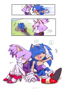 ... 1boy 1girl animal_ears blaze_the_cat blue_fur blush cat_ears cat_girl cat_tail closed_eyes fur-trimmed_shoes furry furry_female furry_male gloves high_heels highres pink_shoes purple_fur red_shoes shoes smile sonic_(series) sonic_the_hedgehog tail tail_wrap white_gloves yeonwu08