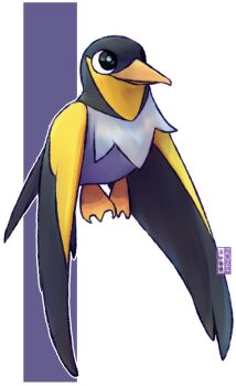 beak bird commentary dualcosmog highres nintendo no_humans outline pokemon pokemon_(creature) solo wattrel white_outline wings