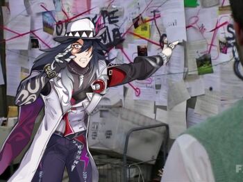 Rule 34 | 2boys, arm up, ashveil (honkai: star rail), clenched teeth, coat, gradient hair, hair between eyes, hashtag-only commentary, hat, holding, honkai: star rail, honkai (series), jewelry, leaning to the side, long hair, long sleeves, looking at viewer, meme, ms moth, multicolored hair, multiple boys, multiple rings, necklace, one-eyed, open clothes, open coat, pants, paper, pepe silvia (meme), purple eyes, purple hair, ring, screencap, solo focus, standing, teeth, upper body, wide-eyed