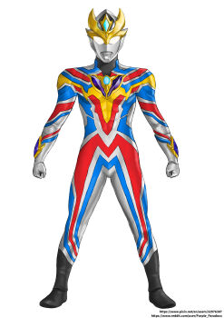 Rule 34 | 1boy, abs, absurdres, alien, alternate design, black skin, blue skin, clenched hands, color timer, colored skin, commentary, compound eyes, crystal, dorsal fin, english commentary, forehead jewel, full body, giant, giant male, glowing, glowing eyes, gold horns, gold skin, highres, horns, looking at viewer, male focus, multicolored skin, neo phantom, no pupils, pectorals, pixiv username, red skin, reddit username, silver skin, simple background, solo, straight-on, tokusatsu, toned, toned male, ultra series, ultraman decker, ultraman decker (dynamic type), ultraman decker (series), white background, white eyes